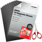 GAUDER Magnetic Sheets Self-Adhesive (10,2 cm x 15,3 cm) | Magnet Sheets | Magnetic Sheets for Crafts & more (10 pieces)