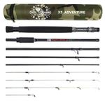 The X5 Adventure Travel Fishing KIT. 5 Fishing RODS in ONE. Interchangeable Spin, Fly, Bait, Travel Fishing Rod and reels. for Fly Fishing, Saltwater Fishing and Much More, All in a Compact Format!