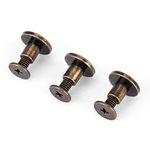 20Pcs Flat Leather Rivets ago Binding Screws Posts Assortment Kit for Scrapbook Photo Albums Leather Repair (6.5mm)