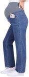 GRAPENT Pregnancy Jeans for Women Cute Maternity Outfits High Rise Jeans Denim Pants for Women Plus Size Maternity Pants Medium Blue XX-Large US Size 20-22