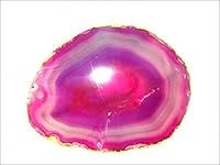 Jet International Gold Plated Agate Slice Coaster Violet 4 inch Approx. Good Luck Happy Home Gemstone Saucer Geode Stone Cup Holder Table Decoration Home Healing Crystal Image is JUST A Reference