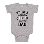 My Uncle is Cooler Than My Dad Baby Bodysuit/Toddler T-Shirt Funny Gag Gift from Brother, Athletic Heather, 2-3T