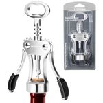 Stainless Steel Wing Corkscrew Wine Opener, Waiters Corkscrew Cork and Beer Cap Bottles Opener Remover, Used in Kitchen Restaurant Chateau and Bars