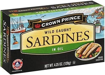 Crown Prince Sardines in Oil, 4.25-Ounce Cans (Pack of 12)