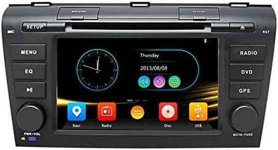 Car Stereo Radio in Dash Navigation for Mazda 3 2004 2005 2006 2007 2008 2009,7 inch Touchscreen Double Din DVD Player Bluetooth with Rear View Camera,16GB SD Card,3.5mm Mic,Crowbar