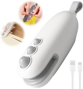 2 In 1 Mini Bag Sealer and Cutter 2025 New Plastic Bag Sealer Heat Seal Rechargeable Mini Snack Bags Seal, Portable Chip Bags Sealing Handheld Resealer Machine for Kitchen Food Storage (White)