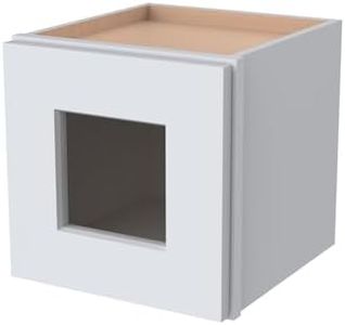 CozyHommie RTA Solid Wood Glass Door Wall Cabinet - 1 Solid Wood with Glass Door for Kitchen, Over The Toilet, Living Room for Storage Solution(Glass Insert Not Included) (White 21”W×12”D×12”H)