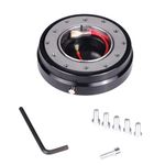 Fuworance Universal Car Steering Wheel Slim Short Quick Release Hub Adapter Kit Removable Snap Off Boss Kit 6 Hole for Racing Car Aluminium Black