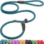 Fida Slip Rope Dog Lead | 1.8m, One-Size-Fits-All, Slip-On Rope Leash. Easy to Slip On, No Collar or Harness Needed. Durable & Weather Resistant Climbers Rope with Reflective Stitching (Blue)