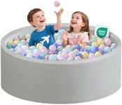 Zedachica Ball Pit for Toddlers 47.24''x15.75'' Baby Ball Pit Soft Foam Ball Pits Round Lagre Kids Ball Pits Indoor and Outdoor Game Kids Play Ball Pool Ideal Gift for Children (Grey, NO Balls)