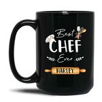 Personalized Chef Coffee Mug, Best Chef Ever Mug, Custom Chef Mug with Name, Gift for Family, Friends, Chef Ceramic Cups, Chef Gifts for Cooking Lover, Pastry Chef Gift, Black Mug 11oz Or 15oz