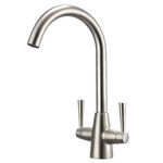 Peppermint Kitchen Taps Mixer Brushed Nickel Kitchen Tap Dual Lever Brushed Steel Kitchen Mixer Taps 1 Hole Streamlined Vintage Mixer Tap Kitchen Sink