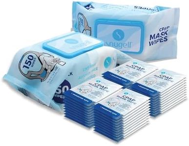 CPAP Mask Wipes by Snugell - 2 Packs of 150 Wipes Jumbo Pack + 40 Travel Wipes (340 Wipes)- Unscented - For Cleaning CPAP Mask and Devices - Skin Safe with Aloe Vera - Lint & Alcohol Free
