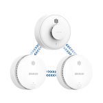 Smoke Alarm, Interlinked Smoke and Heat Alarm Scotland Bundle, Pre-linked,10-Year Battery Life,Compliant with Scotland & England Law (2 Smoke + 1 Heat)