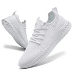 YRLTYO Womens Running Shoes Non Slip Walking Athletic Fashion Sneakers Slip On Casual Breathable Lightweight Gym Sport Tennis Shoes for Jogging Hiking and Trail White 8