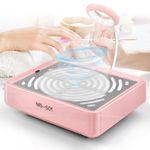 Nail Dust Collector,40W Adjustable Dust Collector for Nails,Professional Nail Fan Dust Collector for Nail Vacuum Dust Collector,Nail Dust Extractor with Light,Nail Vent Dust Collector (Pink)