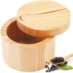 XFLYP Salt Box, Swivel Lid Container with Magnetic Swivel Lid and Small Wooden Spoon for Kitchen Seasonings, Spices, Herbs