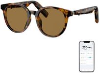 GetD Smart Sunglasses, Round Polarized Lens Bluetooth Glasses for Women and Men with Speaker, Music Glasses AI Translator, 11H Battery Life, Voice Control, Smart Eyewear for Travel Driving Meeting