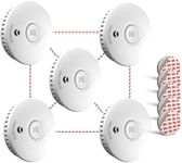 Ruan Wireless Interconnected Smoke Alarm 10 Years Life Photoelectric wireless Smoke Detector Fire Alarm Tested Conforms to EN 14604 Standard 5 Pack