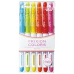 Pilot Frixion Colors Erasable Marker Pen, 6 Color Set (SFC-60M-6C)