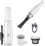 BISSELL Hand Vacuum - TurboSlim Cordless Hand Vacuum - USB Chargeable with 2-in-1 Crevice and Dusting Tool - Washable Filter,Translucent White, 2986C