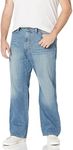 Nautica Men's Big and Tall Relaxed Fit Jean, Hook Line Blue, 48W x 32L