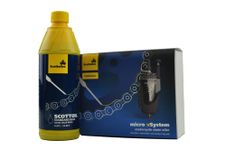 Scottoiler Essentials - micro-vSystem - Automatic Motorcycle Chain Oiler and Blue Scottoil Refill - Starter Kit BUNDLE