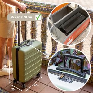 Cabin Max Anode 55x40x20 Cabin Suitcase – 8 Wheels, Lightweight, Built-In Lock, 40L