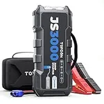 TOPDON JS3000 12V 3000A Battery Booster Jump Starter Pack for Up to 9L Gas/ 7L Diesel Engines, Portable Car Battery Charger with Handle Jumper Cable and EVA Protection Case