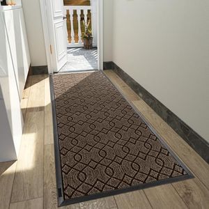 Yimobra Front Door Mats, Heavy Duty Water Absorbent Mud Resistant Easy Clean Entry Outdoor Indoor Rugs,Non Slip Backing, Exterior Mats for Outside Patio Porch Farmhouse, 72 x 24, Brown