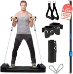 SQUATZ Apollo Board Mini: 150lb Resistance Smart Cable Machine, Functional Trainer for Full Body Workouts, Full Body Strength, Digital Home Gym Equipment with Free App Includes Accessories, Blue