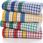 SAMI STUDIOS Kitchen Towels Cotton For Home, Soft & Absorbent Hand Towel For Kitchen Cleaning & Quick Drying Of Plates & Glasses, 40 X 60 Cm, Boho Checks, Mixed Colors Set Of 4, Multicolor