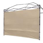 NINAT Canopy Sunwall 1pc, Tent Sidewall for 10x10ft Pop Up Canopy Waterproof with Silver Coating for 3M Straight Leg Gazebos Outdoor Instant Canopies, 1 Pack Beige Sidewall Only