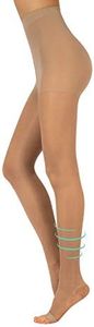 CALZITALY Collant Compressione Graduata Forte Medicali a Punta Aperta 18-22 mm/Hg | Calze Mediche Velate senza Punta | Nero, Naturale | S, M, L, XL | 140 DEN | Made in Italy (M, Naturale)