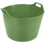 75L Litre Heavy Duty Large Flexi Tub Garden Home Flexible Plastic Storage Container Bucket Flex Tub- MADE IN UK (LIME GREEN)