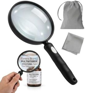 Large Magnifying Glass for Reading, 5.12 Inch Acrylic Lens Magnifier, Handheld Magnifying Glass for Seniors Reading & Low Vision Hobby Observation