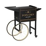 Royal Catering Popcorn Cart Popcorn Machine Cart Popcorn Maker Trolley 94cm 4 Wheels Black/Gold RCPT-BGWG-1 (Lacquered Steel Sheet, Footprint 37x51cm, 2 Parking Brakes)