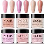 Nude Acrylic Powder Set - 6 Colors Crystal Acrylic Nail Powder - Pink Orange Tone Nail Powder for Acrylic False Nails Extension & Nail Carving - Acrylic Nail Kit No Need Nail Lamp