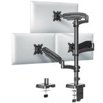 MOUNT PRO Triple Monitor Mount for Max 32" Computer Screen, Adjustable 3 Monitor Desk Mount, up to 19.8lbs Each, Gas Spring Monitor Arm with Tilt Swivel Rotation, VESA Mount 75x75/100x100mm