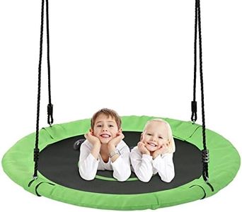 Tree Swings for Kids Outdoor , 40 Inch Diameter 600lb Weight & Adjustable Hanging Ropes Tree Swings , Great for Playground Swing, Backyard and Playroom(Green)