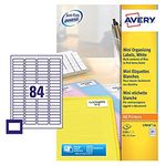 Avery Printable, Customisable Mini Organising Labels, All Printers, 84 Labels Per A4 Sheet, 2100 Labels, QuickPEEL (L7656) White