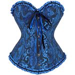 ZM1980s Women's Corset Top Lace Up Satin Boned Overbust Corset Bustier Top Vintage Plus Size Bridal Lingerie Basques Bodyshaper Gothic Underbust Corset Top Bodysuit Sexy Halloween Costume