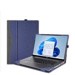 Cover Case for 15.6'' HP Envy x360 2-in-1 Laptop 15t-fe 15-fh 15z-fh 15-fe 15-ew 15t-ew 15z-ey & HP Pavilion x360 Convertible 15t-dw 15-er，PU Leather Protective Shell Detachable Laptop Bag(Dark Blue)