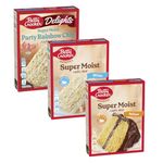 3 x 375g | Betty Crocker Super Moist Cake Mix Multipack | Party Rainbow Chip | Yellow | White | Pack of 3 | American