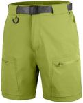 FREE SOLDIER Men's Cargo Hiking Shorts with Belt Lightweight Breathable Quick Dry Tactical Shorts with 6 Pockets for Casual Work Golf Camping(Green 30Wx12L)