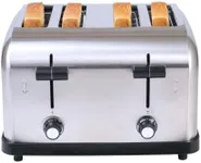 1800W Commercial Grade Toaster 4 Slice Wide Slot Industrial Toasters Stainless Steel for Restaurant 120 volt