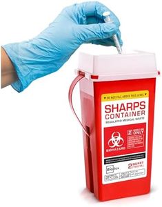 Sharps Container Small - Sharps Containers for Home Use and Labs - Portable Needle Disposal and Travel Size Biohazard Bin - 2 Quart (Pack of 1)