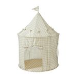 3 Sprouts Kids Play Tent - Sustainable Recycled Fabric – Fun Spacious Childs Playhouse for Indoor Games for Boys & Girls - Durable Fort Pop Up House for Toddlers & Children Age 3-10 - Gingham Beige