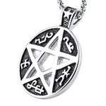 HZMAN Supernatural Devils Trap Symbol Sigil Stainless Steel Pendant Necklace Pentagram Anti Possession, Stainless Steel