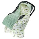 Swaddle Blanket for Stroller Ultra Thick Baby Blanket 90x90cm Newborn Baby Bunting Bag for Stroller Seat Liners, Baby Carrier, High Chair, Shopping Cart, Lounger Canopy (Leaves)